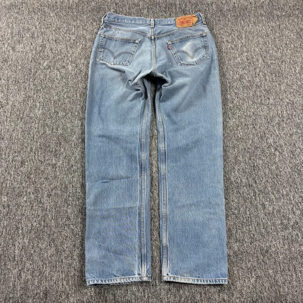 Vintage 2000s Grunge Levi's 501 Light Wash Denim Straight Leg Jeans Size 36x36